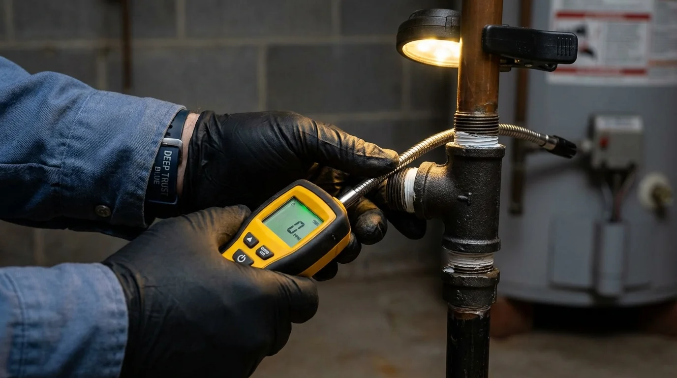 Gas leak detection with electronic sniffer by Johns Plumbing LLC in Jacksonville Beach