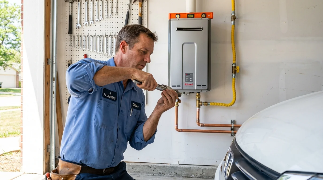 Tankless water heater installation by a Johns Plumbing LLC plumber in Jacksonville Beach